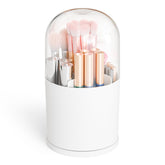 Porte-pinceaux Yieach rotatif en acrylique blanc avec étui, rangement élégant et pratique.