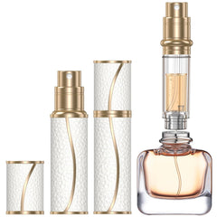 Atomiseur YIERSO rechargeable 10 ml avec coque en cuir, pratique pour voyager.