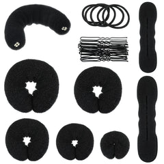 Yinder ensemble moules chignon beignet – kit complet pour créer des chignons élégants.