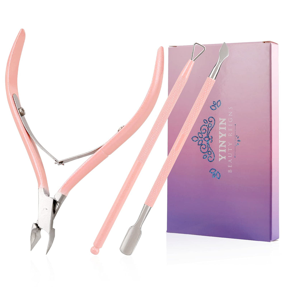 YINYIN coupe-cuticule rose pailleté – précision élégante pour soins des ongles.