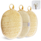Éponge loofah naturelle YIQINGJIE, pack3, exfoliation en douceur et éco-responsable.