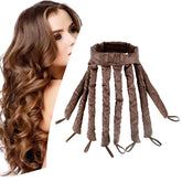 YiQiYi bandeau sans chaleur en satin brun pour des boucles naturelles sans chaleur.