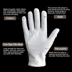 Gants coton réutilisables YITIAOYU, lavables et confortables.