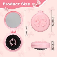 Brosse démêlante mini Yiyiring rose avec nœud, démêlage en douceur.