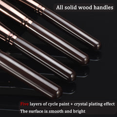 Pinceaux YJ-Anyue blending en bronze, texture naturelle des teintes.