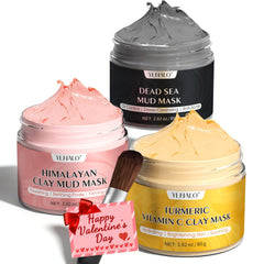 YLNALO coffret argile curcuma vitamine C, pour un teint plus clair et uniforme.