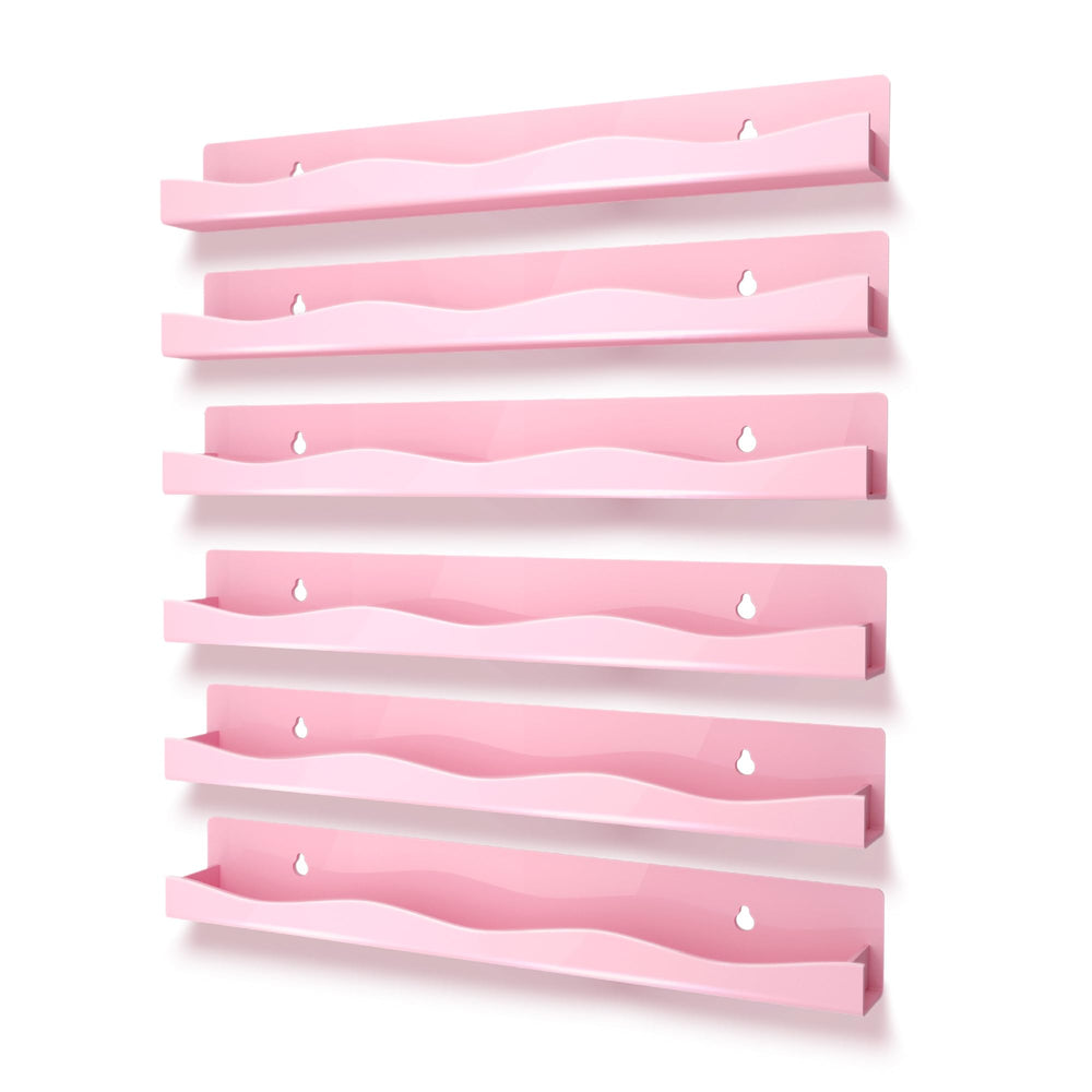 YMVV étagère murale pour vernis rose pâle, lot de 6, rangement élégant et pratique.