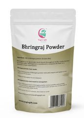 Yogi's Gift Poudre Bhringraj pour fortifier les racines et nourrir le cuir chevelu.