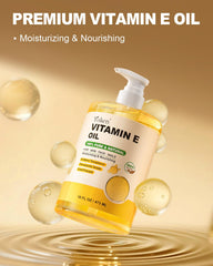 Yoken huile vitamine E appliquée sur le visage pour hydratation douce.