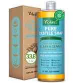Yoken Savon Castille liquide incolore, bouteille 33,8 oz, nettoie en douceur.