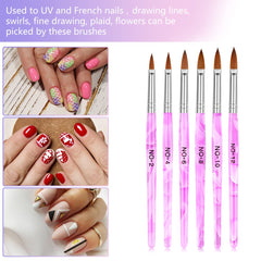Pinceaux UV Gel Yokilly, parfaits pour dessins et motifs précis sur ongles.