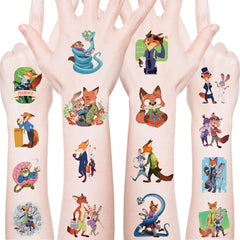 Tatouages temporaires Yongai Zootopia sur 20 feuilles, idéals pour activités et cadeaux