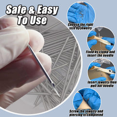 Aiguille Yongda 18G 316L surface polie pour insertion douce.