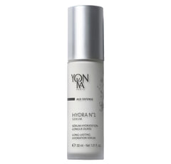 Bouteille Yon-Ka Age Defense Hydra N°1 Sérum, hydratation durable pour peaux sèches.