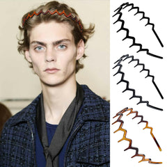 Bandeau YONOY dent-requin zigzag noir brossé, fixation légère et confortable