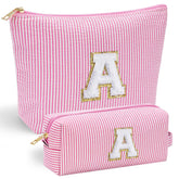 Trousse YOOLIFE avec initiale en chenille rose pour l'organisation portable
