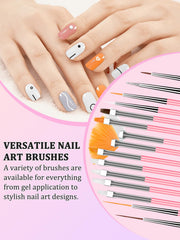 YOOVR ensemble pinceaux art ongles 15 pour tous les gestes de peinture et dégradés.