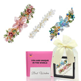 YOYLEAYOY broches fleurs rhinestone ensemble, accessoire chic pour coiffure élégante.