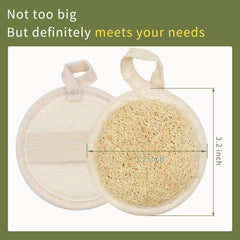 Loofah visage YOTDHUO, design circulaire élégant, diamètre 8 cm.