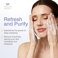 Extrait de camomille du nettoyant YOUN Beauty, réduction possible des rougeurs.