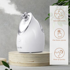 Vapeur chaude continue pour ouvrir les pores et hydrater.