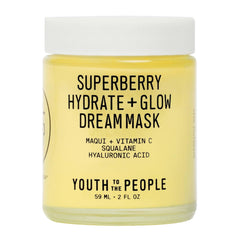 Youth To The People masque Reve Superberry, bouteille visible, hydratation nocturne intense et réconfortante.