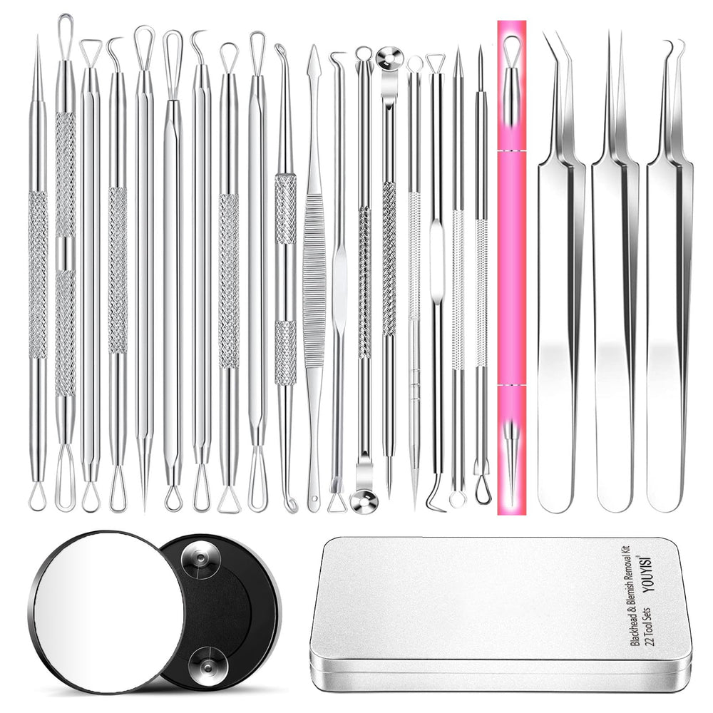 YOUYISI ensemble 22 outils pour extraction d'acné, pratique et polyvalent.