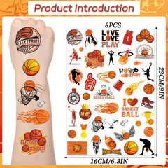 Yoyuspy tatouages basket-ball – motifs variés pour tenues temporaires et amusement.