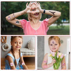 Tatouages Yoyuspy Paris Fleurs Rose : accents délicats pour fête féminine.
