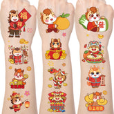Yoyuspy tatouages temporaires – motifs chevaux mignons pour Nouvel An chinois, décor amusant