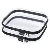 YQBRAO étui rigide transparent avec fermeture éclair noir, lot de 2 pour rangement efficace