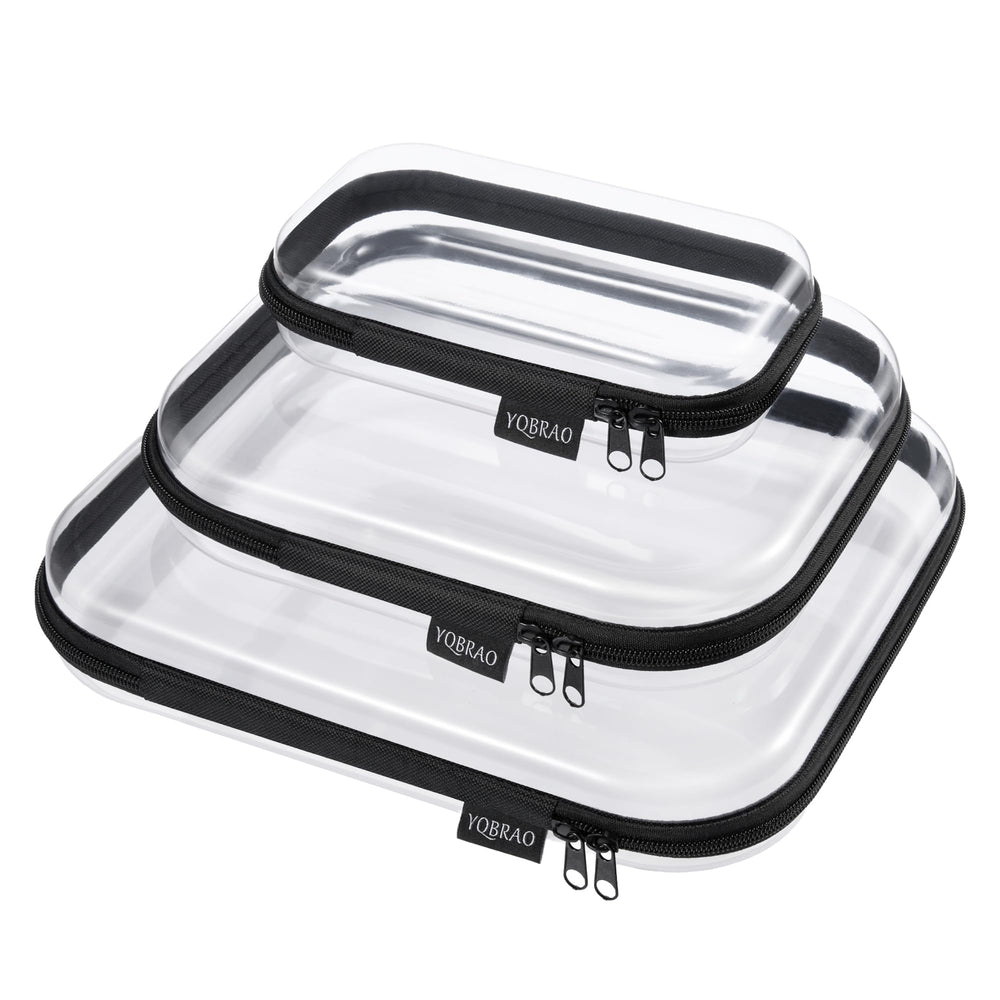 Etui rigide transparent YQBRAO pour un rangement rapide et propre à la maison.