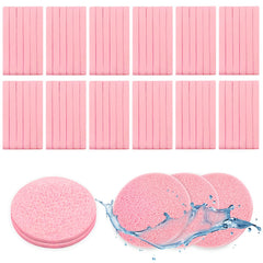 Éponge visage compressée Ysanciuu rose, démaquillage doux et efficace.