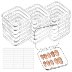 Boîte Yuanan pour ongles press-on, rangement transparent et pratique.