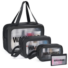 Trousse YuanCheng de toilette PU cuir translucide avec poignée, visibilité et organisation aisées.