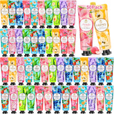 Gamme YUEONEWIN : coffret de 50 crèmes mains parfumées, idéal pour cadeaux.