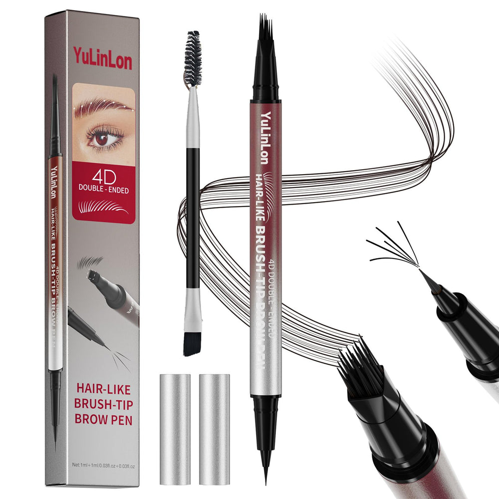 Yulinlon stylo sourcils 4D double-face pour des traits naturels
