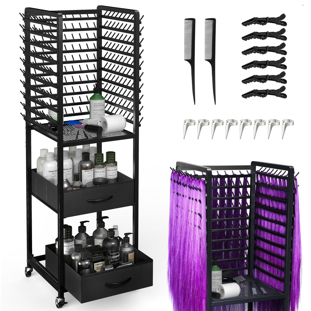 Portoir de tressage Yumkfoi avec 300 attaches, rangement pratique.