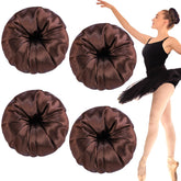 Chignon donut satin marron Yuxung prêt à l'emploi pour un look soigné.