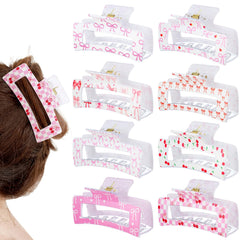 Pinces Yuxung à cheveux nœud cerise rose, maintien sûr pour tous types de cheveux.