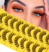 Cils Zanlufly D curl, cat-eye et 6D, coffret 9 paires pour un regard défini.