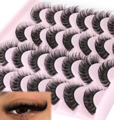 Cils Zanlufly russes D-Curly Wispy, regard naturel à domicile, effet discret.