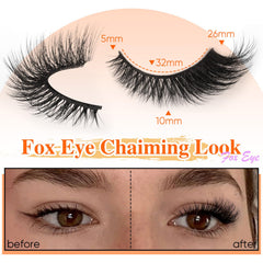 Cils Zanlufly mink D-Curly pour volume riche et déployé.