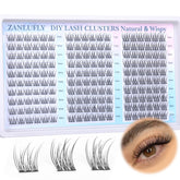 Cils clusters effilés Zanlufly CC-curly 10-12mm, look naturel et léger