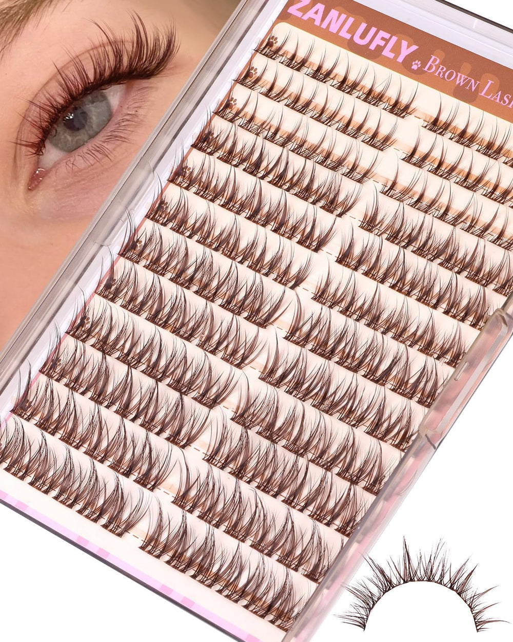 Cils ZANLUFLY brun manga piques pour un regard perçant et naturel.