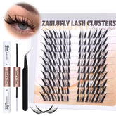 Kit Zanlufly clusters cils regard renard emballage, idéal pour démarrer à domicile.