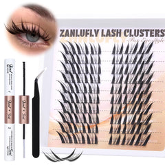 Kit Zanlufly clusters cils regard renard emballage, idéal pour démarrer à domicile.