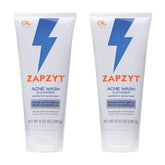 Zapzyt Acne Wash bottle front, fragrance-free cleanser for clearer pores