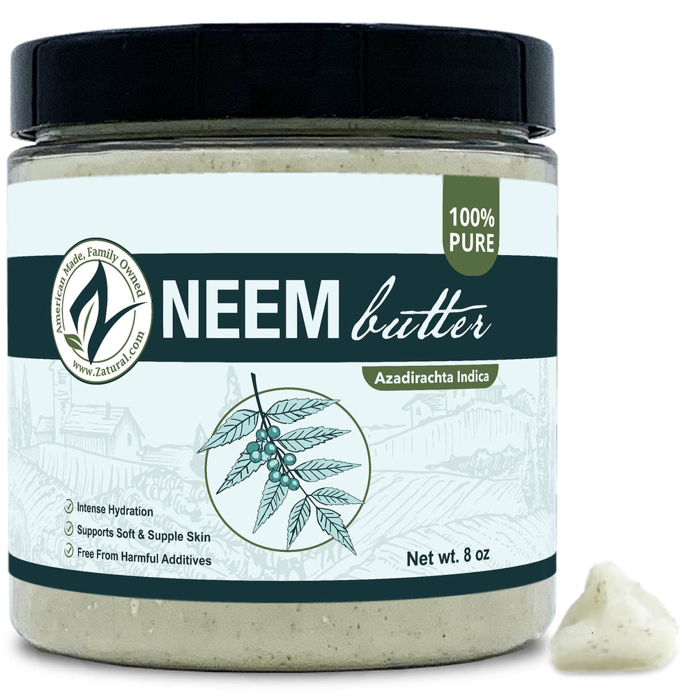 Zatural Beurre Neem dans pot – hydratation durable pour peau sensible.