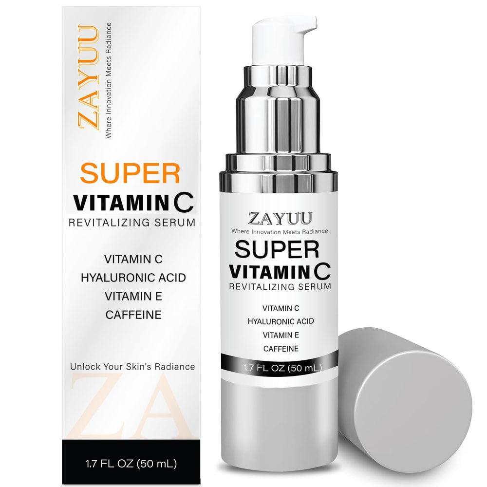 Sérum ZAYUU Vitamine C: bouteille élégante prête pour hydratation et éclat quotidien